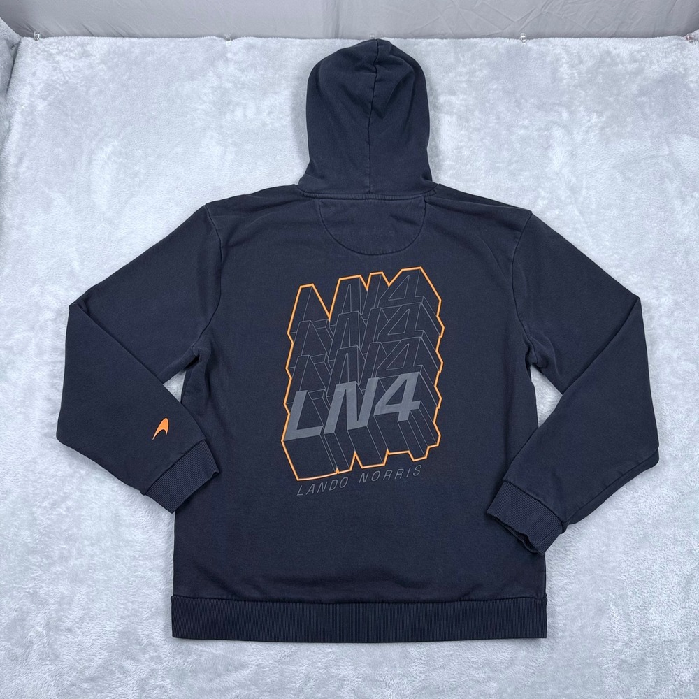 McLaren Lando Norris LN4 Hoodie Mens Large Black F1 Racing Graphic Pullover - Picture 3 of 8